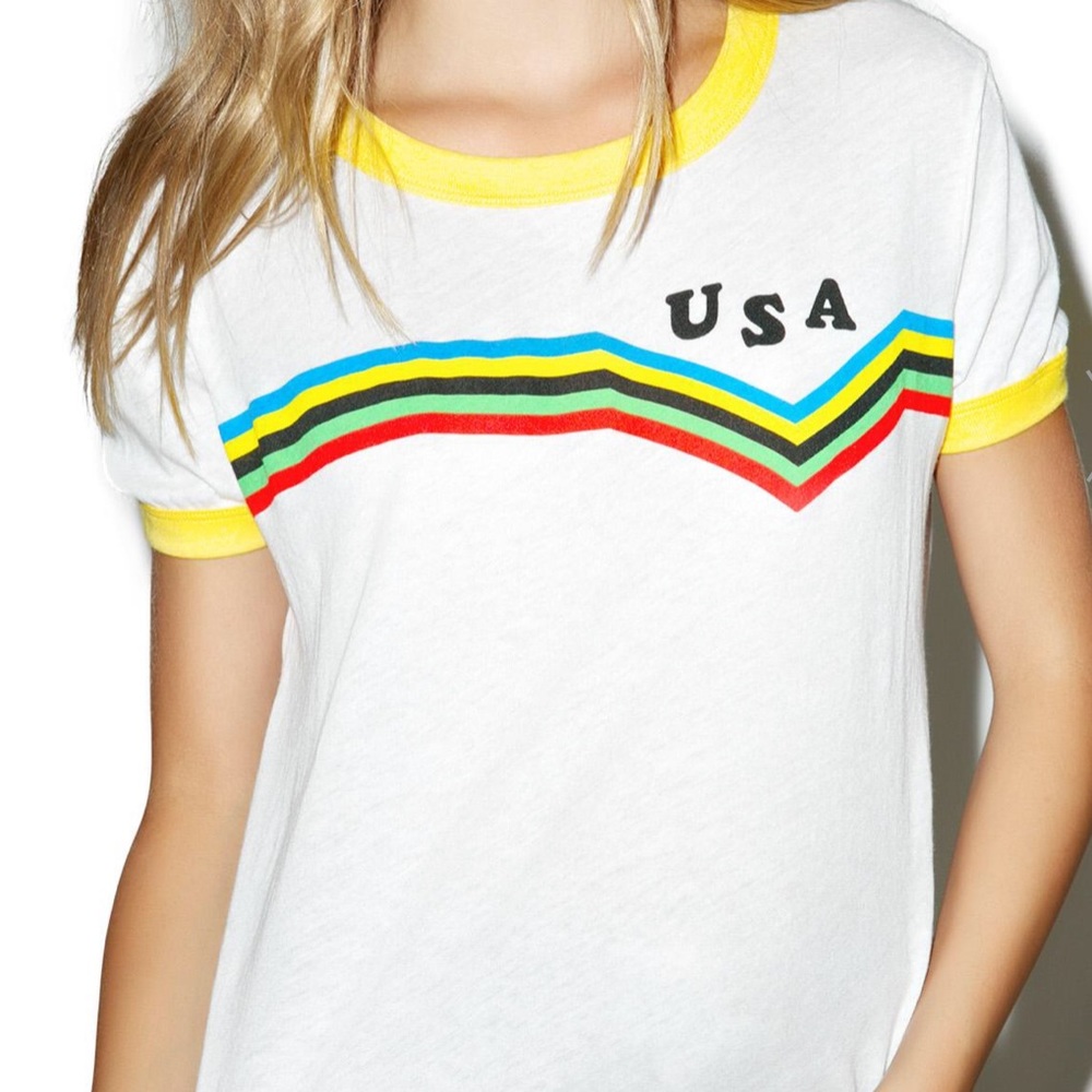 USA Ringer Stripe Tee